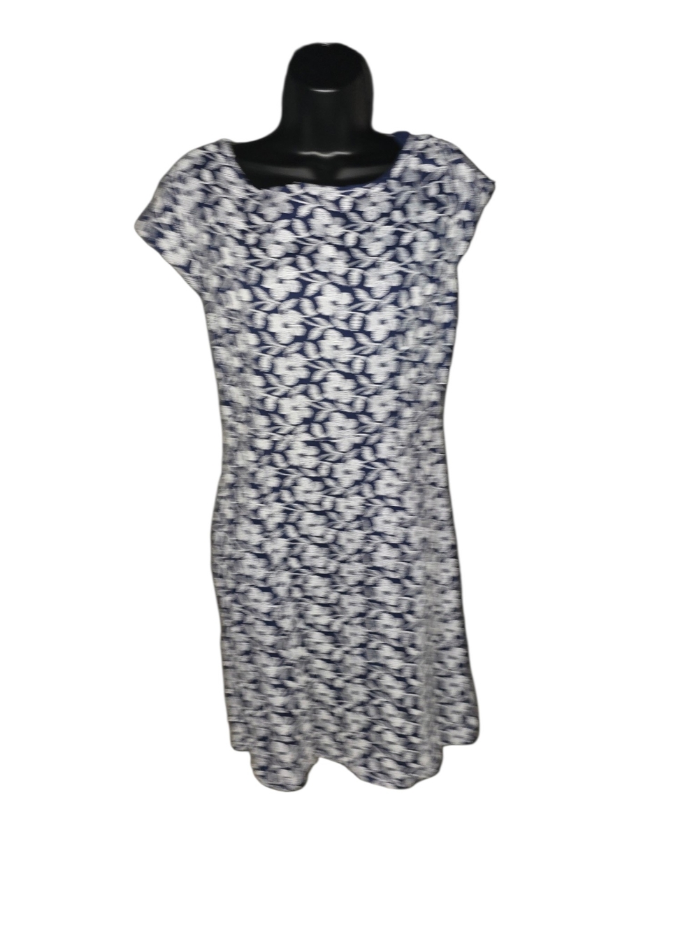 Old Navy Navy and White Floral Scoop-Neck Midi Dress